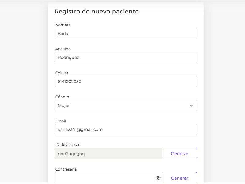 Software para registrar pacientes